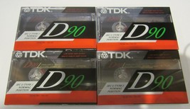 Blank TDK D90 High Output Cassette Tapes (Brand New, Lot of 4) - £7.80 GBP