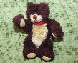 1995 Ganz Cottage Collectibles Bear Mini Plush Mulberry Teddy Jointed Red Scarf - £8.48 GBP