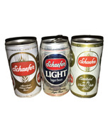 Schaefer Lager Beer Lot Of 3 Pull Tab &amp; Pop Tab Beer Cans - £13.68 GBP