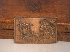 Pre-owned Bronze Cairo Camel Sword Symbol Belt Buckle - $28.71