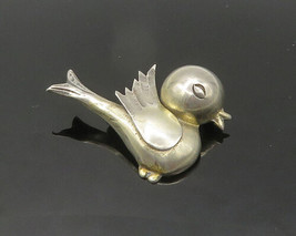 MEXICO 925 Sterling Silver - Vintage Shiny Hollow Bird Motif Brooch Pin - BP8627 - $67.97