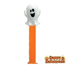 Halloween PEZ Candy Dispenser Ghost with 3 Flavors Orange Raspberry Stra... - £7.76 GBP
