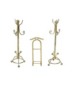 Vtg Dollhouse Brass 4 Leg Doll House Hat Stand Standing Coat Rack Valet ... - $13.30
