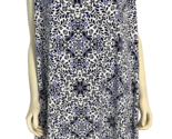 Lands&#39; End Blue and White Floral Print Sleeveless Knit Pullover Shift Dr... - $33.24