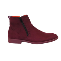 Men's TAYNO Chelsea Chukka Soft Micro Suede Zip up Boot Coupe S Wine image 11