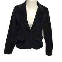Vertigo Paris Classy Stylish Corduroy Blazer Jacket ~ Black ~ Sz M ~ Lined - £13.61 GBP