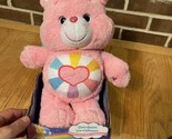 Care Bear Hopeful Heart Pink Heart Rainbow Jumbo Plush 12” Stuffed Anima... - $22.49