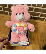 Care Bear Hopeful Heart Pink Heart Rainbow Jumbo Plush 12” Stuffed Anima... - $22.49