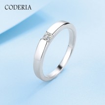 Men and Women Universal S925 Silver Couple Ring 0.3ct Square Moissanite Plated P - £41.03 GBP