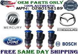 OEM Bosch 6PCS Fuel Injectors for 2009-2012 Ford &amp; Mercury &amp; Mazda 3.0L/3.5L V6 - £100.98 GBP