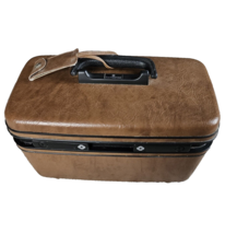 Vintage Samsonite Carrypak 46 Brown Train Makeup Case Mirror - £36.97 GBP