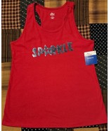 &quot;Celebrate&quot; Brand ~ SPARKLE ~ Red Cotton Tank Top ~ Girl&#39;s Size Large (1... - $42.10 CAD