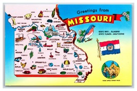 Mappa Vista Grande Lettera Greetings From Missouri MO Unp Cromo Cartolina S8 - £2.38 GBP