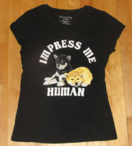 Wound Up Black Impress Me Human Dog Shirt Junior Size XL(15-17) - £7.80 GBP