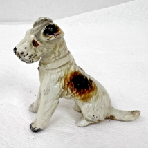 Antique Cold Painted Metal Terrier Puppy Dog Figurine Excellent Details - $44.55