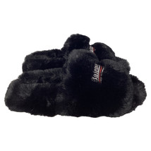 Balenciaga Faux Fur Slides In Nylon Women Black Size 37 - £243.87 GBP