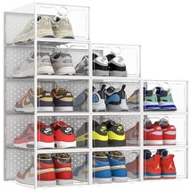 Extra Large Shoe Storage Box, Clear Plastic Stackable Shoe Organizer For... - £72.89 GBP