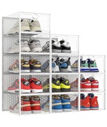 Extra Large Shoe Storage Box, Clear Plastic Stackable Shoe Organizer For... - £72.08 GBP