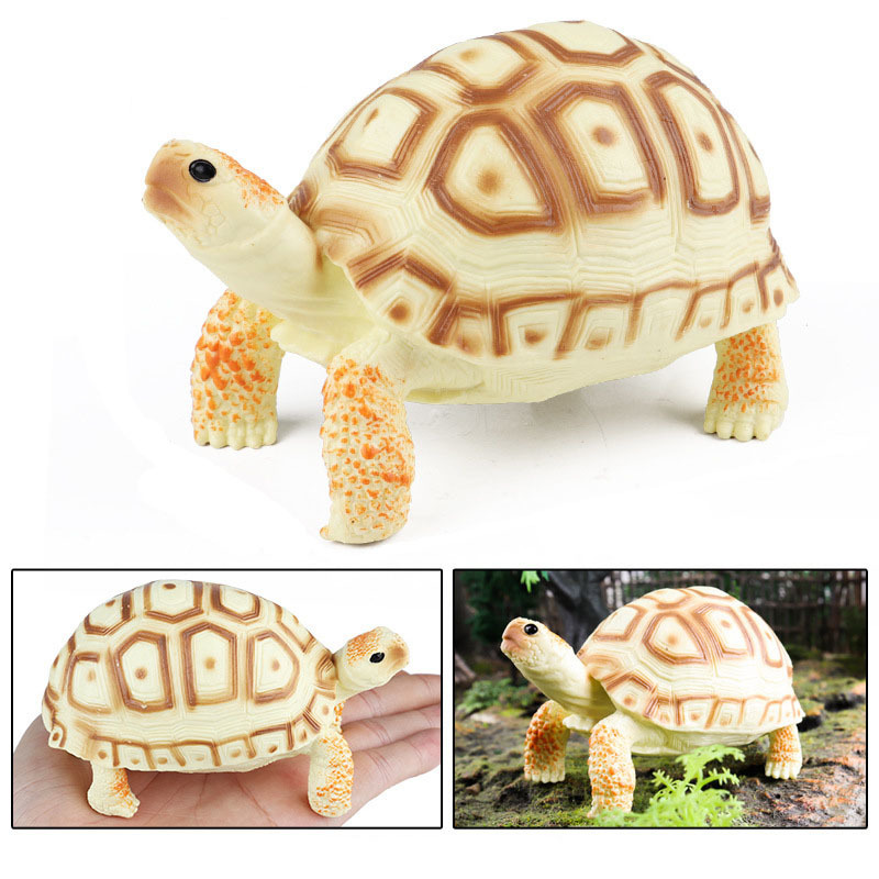 Beige Radiated Tortoise Plastic Animal Figurine Wildlife Toy for Kid - $9.89+