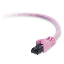 New Belkin F2CP002-10-PNKS 10&#39; Foot CAT6 Gaming Network Mesh Cable Pink Snagless - £5.15 GBP
