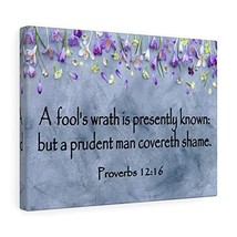 Express Your Love Gifts Scripture Canvas A Fool&#39;s Wrath Proverbs 12:16 Christian - £110.81 GBP