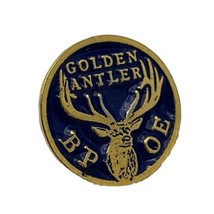 Golden Antler Elks Lodge Club Organization State Enamel Lapel Hat Pin - £4.60 GBP