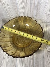 Indiana Glass Mid-Century Honey Gold Sunflower Chip and Dip Bowl Set - $24.70