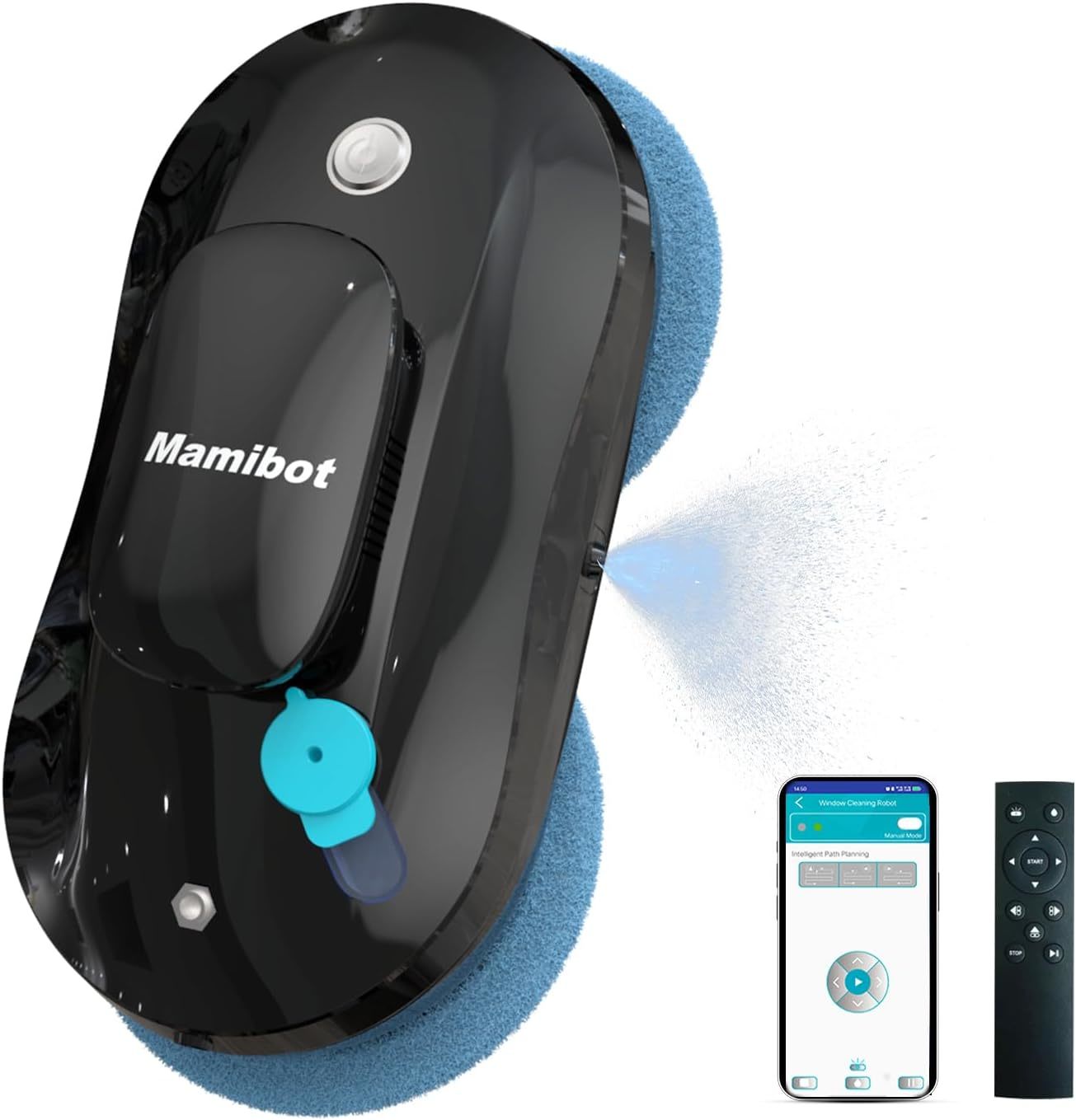 Mamibot Window Cleaner Robot,Automatic Water Spray Washing Black  - $191.98