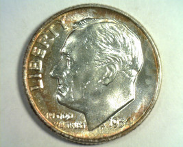 1954-D ROOSEVELT DIME CHOICE UNCIRCULATED+ CH. UNC.+ ATTRACTIVE TONING /... - $18.00