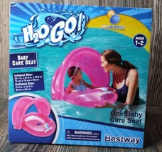 H2O Go! Baby Girl Float Seat Sun Shade PINK 50+ UPF Protection Swimming Pool - £8.82 GBP