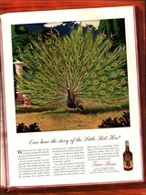 Print Ad Four Roses Whiskey 1938 Peacock Full Page Large Magazine 10.5&quot;x13.5&quot;e2 - £19.24 GBP