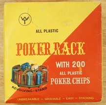 VINTAGE WT Plastic Hong Kong Gambling POKER CHIPS 19/1008 in Revolving S... - $24.39