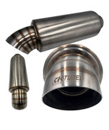 K-Tuned Turndown Muffler 304 Stainless Steel Brushed Alloy In 3&quot; Out 3.5... - $274.77 CAD