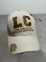 Harley Davidson Hat Cap Strap Back Tan Low Country Charleston, SC Dealer... - $29.69