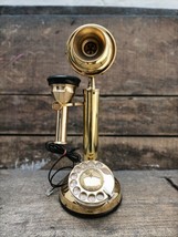 Vintage Brass Telephone Mid Century Working old model Shiny Brass Telephone - $74.10