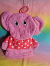 2013 Greenbrier Baby Bath Puppet Mitt Terrycloth Washcloth Kids Pink Ele... - $2.95
