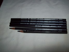 6 Vintage Eberhard Faber Ebony Jet Black Extra Smooth 6325 Pencils new & used - $29.69