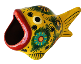 Hand Painted Tropical Fish Ceramic Patio Decor Trinket Box Talavera Mexico - £13.12 GBP