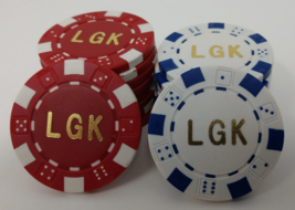 Custom Poker Chips with Initials (contact seller to provide Initials)  - £31.62 GBP+
