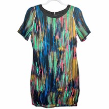 Numph Anthropologie Multi Wave Dress Sz XS Shift Short Sleeve Colorful A... - £27.43 GBP