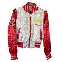 Ecko Red Womens Size Small White Satin Jacket red Coat Full Zip Vintage ... - £38.28 GBP