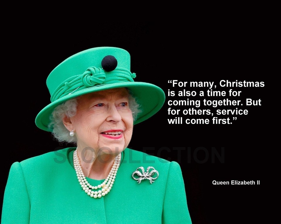 QUEEN ELIZABETH II &quot;FOR MANY, CHRISTMAS IS ALSO A...&quot; QUOTE PHOTO VARIOU... - $4.95+