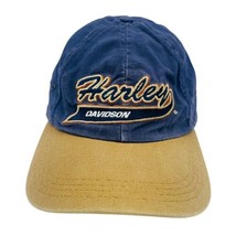 Vintage 90s Harley Davison Script Spellout Leather Strapback Hat Cap - $23.74