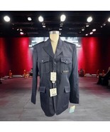 Very Rare MOSCHINO Navy Blue Military Style Blazer Jacket Size 38 Made i... - $247.49