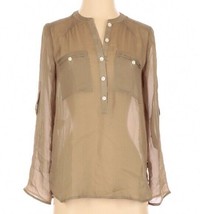 LOFT Relaxed See Through Beige Convertible Long Sleeve Blouse Size Small... - £21.76 GBP