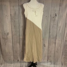 GW By Graff Sleeveless Two Tone Dress, Small, 100% Cotton, Side Slits - $24.99
