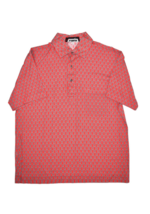 Brioni Polo Shirt Mens M Red Knot Print 100% Cotton Made in Italy Short ... - $62.74