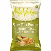 8 Bags of Miss Vickie&#39;s Spicy Dill Pickle Potato Chips 200g Each- Free S... - £48.58 GBP