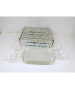 Vintage HAZEL ATLAS Informal Clear Teardrop Snack Set of 4 plates &amp; cups - $29.64 CAD