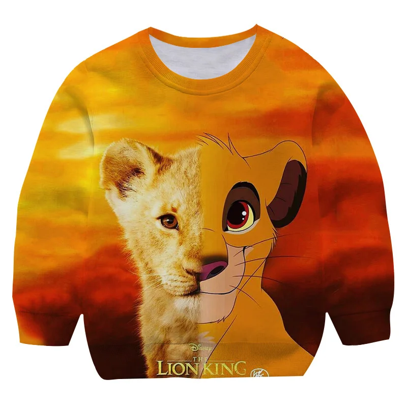 The Lion  New Sweatshirt Autumn Spring Boys Girls Sweatshirts Print Clothes Long - £63.79 GBP
